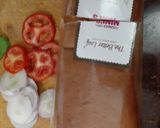 A picture of step 2 of Homemade Chicken Salami sandwich in Subway style.