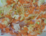 Foto del paso 4 de la receta: Sándwich con muchos vegetales y pollo🥙🥯🧅🍆🍗🥪