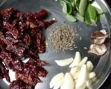 A picture of step 1 of Gongura Red Chili Chutney.