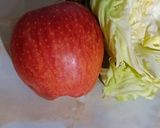 A picture of step 1 of Apple and Cabbage bowl fruit chat.