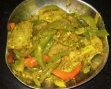 A picture of step 3 of Aamiya mirch.