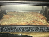 Lasaña de calabacín, chorizo de pavo y queso de cabra
