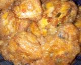 A picture of step 1 of Tofu with minced meat and egg.