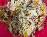A picture of step 1 of Rotisserie Chicken flautas.