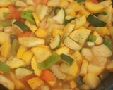 A picture of step 1 of Pureed zucchini and summer squash with grilled shrimps.