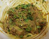 A picture of step 10 of Hyderabadi Mutton dum Biriyani in restaurant style.