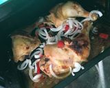 Foto del paso 4 de la receta: Pollo a la mostaza al horno con Arroz y Papas rústicas