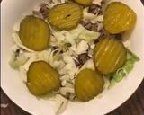 A picture of step 4 of Big Mac salad.