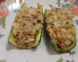 Foto del paso 6 de la receta: Calabacín relleno de pescado y taquitos de jamón, para comer en frío