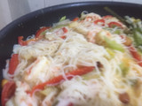 Fideos de arroz tailandés con langostinos