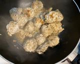A picture of step 5 of Turkey Meatballs with Sauce and Spaghetti.