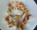 A picture of step 1 of Paneer chilli.