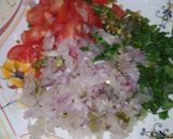 A picture of step 1 of Aloo chana chat.