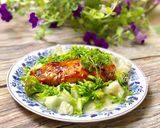 Hình bước làm 5 của món Cá Hồi Sốt Teriyaki