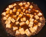 A picture of step 3 of Mapo Tofu my style.