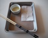 A picture of step 1 of Dashimaki Tamago - Japanese rolled omelet.