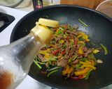 香根彩椒炒牛肉的食譜步驟7照片