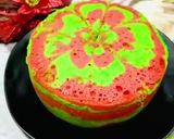Foto langkah ke 7 dari resep 342. Bolu Zebra Merah Hijau| Sponge Cake Rice Cooker.