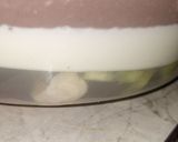 Foto langkah ke 7 dari resep Puding coklat lapis vanila dan buah vla melon.