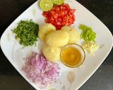 A picture of step 1 of Aloo Ka Chokha.