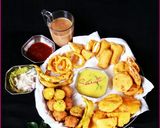 A picture of step 8 of Bhajiya Fritters Platter with Masala Tea.