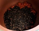A picture of step 1 of Green lentils with stewed beef, in a multi cooker.