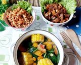 Foto langkah ke 4 dari resep Sayur Bening Bayam + Jagung.