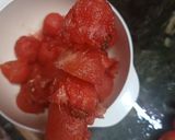 A picture of step 1 of Watermelon Tanghulu.