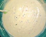 A picture of step 5 of Tutti Fruity cake.