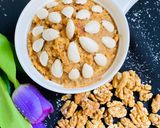 A picture of step 8 of Injeer & Suji Halwa with walnuts 💖.