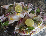 Foto del paso 1 de la receta: Lubinas asadas al horno con vino blanco seco