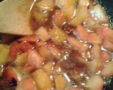 A picture of step 11 of Peppery chicken with a plum glaze.