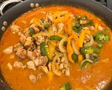 A picture of step 5 of Chicken Mango Curry.