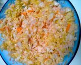 Une image de l'étape 3 de Avocat farci à la salade de scampis, surimi et mangue.