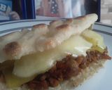 Foto del paso 15 de la receta: Pan de Pita relleno con "carne de coliflor" piña dulce y queso!!! 🍘🍍🧀🍘