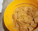 A picture of step 1 of Achar gosht with homemade masala.