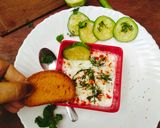 A picture of step 3 of Tzatzuki dip(Lebanese tzatziki dip).