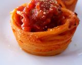 A picture of step 2 of Homemade Meat Balls in Spaghetti cups.