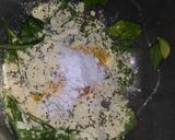 A picture of step 1 of Punjabi kadhi with green peas and coriander rice.