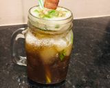 A picture of step 2 of Sugarcane juice with mint.