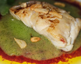 Foto del paso 7 de la receta: Bacalao skrei en salsa de naranja sanguina y puré de calabacín