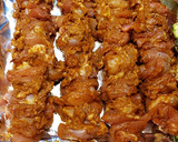 A picture of step 6 of Bacon Paste BBQ Chicken Skewers.