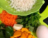 Foto langkah ke 1 dari resep Mpasi 8 bulan(nasi, labu, bayam, wortel, sapi).