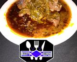 A picture of step 14 of Tuwon shinkafa with Ugu/ waterleaf soup.