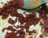 A picture of step 1 of Wheat flour ladoo's using left over milk solids of ghee.