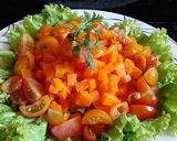 Foto del paso 10 de la receta: Pollo a la naranja🍊 con arroz verde 🍚🥬y Ensalada colour🥗