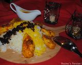 A picture of step 35 of Persian Barberries rice with saffron chicken (Zereshk polow BA morgh).