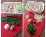 A picture of step 1 of OYSTER MUSHROOMS Fried Rice.