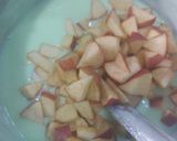 A picture of step 1 of Pista fruit custard orange jelly with black currant sauce.