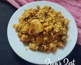 A picture of step 5 of Hyderabadi Lamb Tahari with Matta Rice.